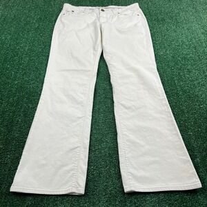 VTG Old Navy Pants Women's 10 34x30" White Corduroy Stretch Bootcut Flap Y2K